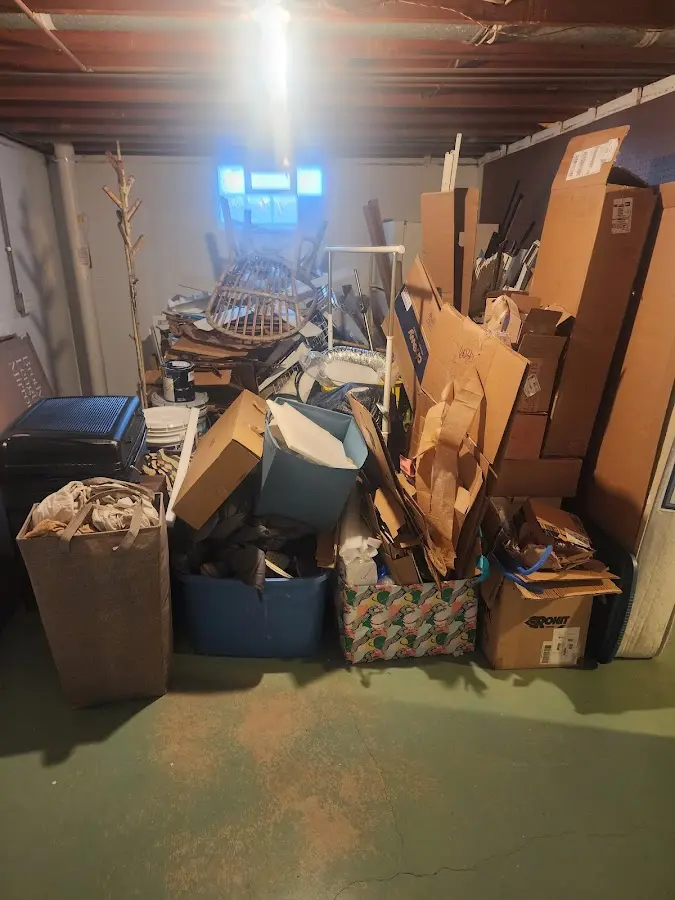 Roll-off dumpster container at job site for 15 Yard Dumpster Rental in Atchison